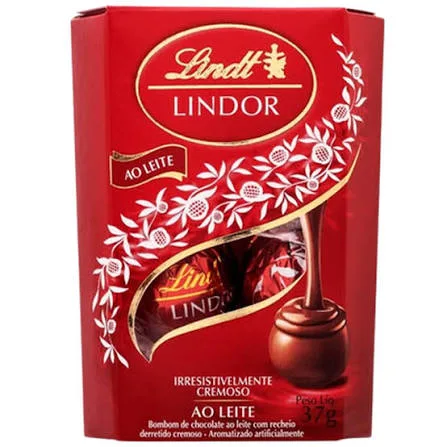 Chocolate lindt lindor cornet ao leite 37g