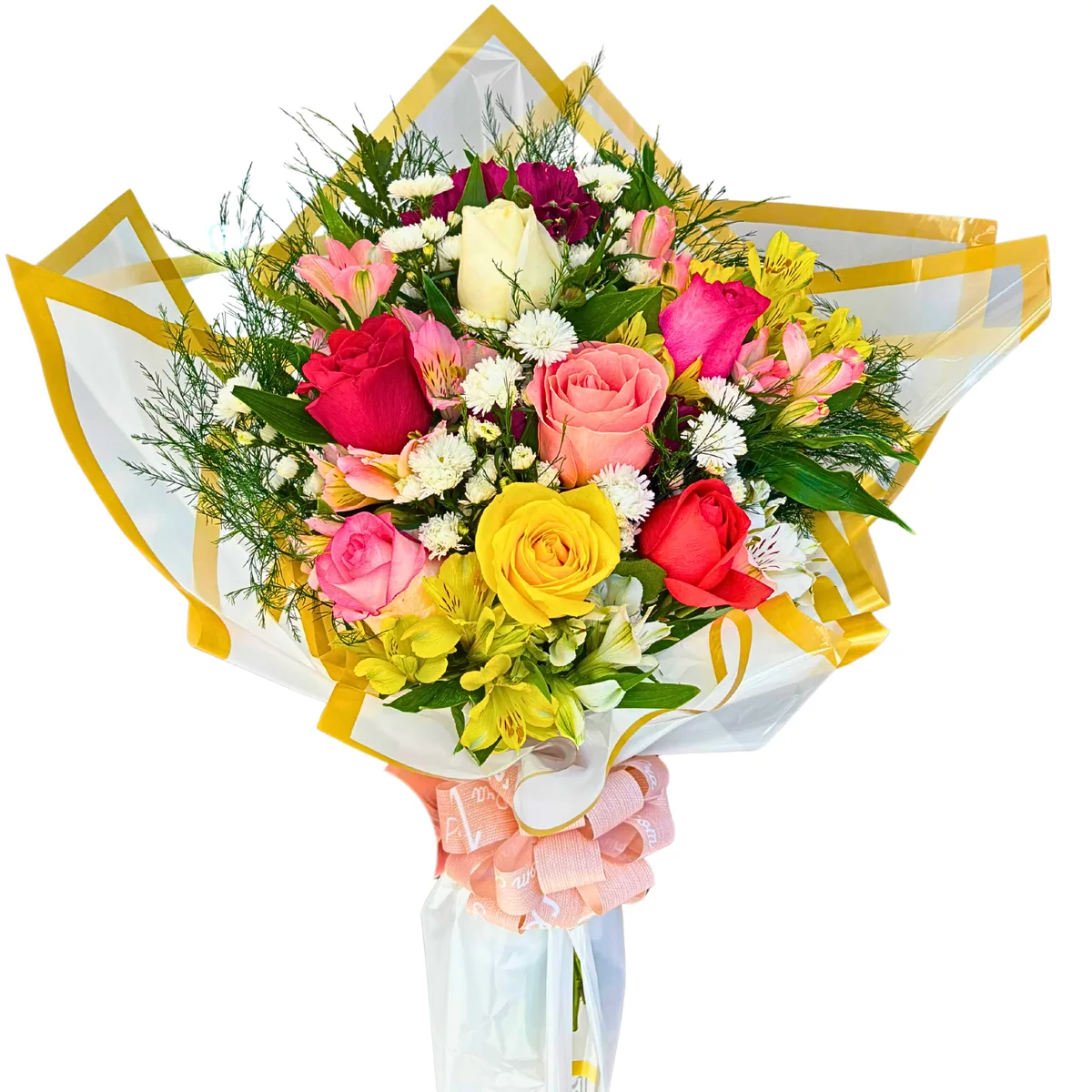 Buquê com 7 Rosas Mistas