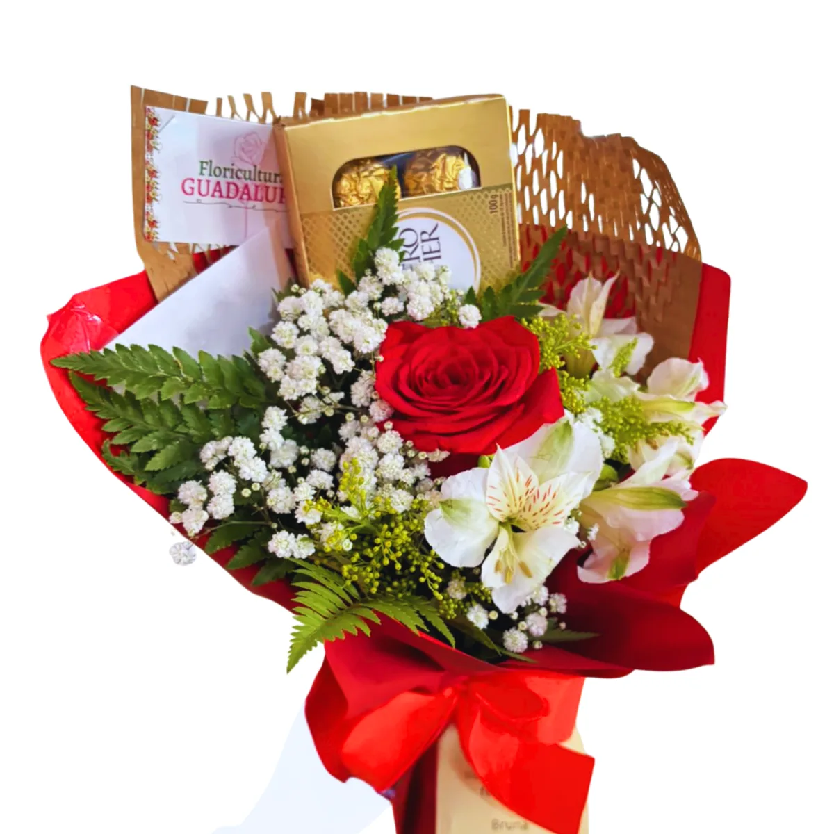 Rosa vermelha importada com Ferrero T8