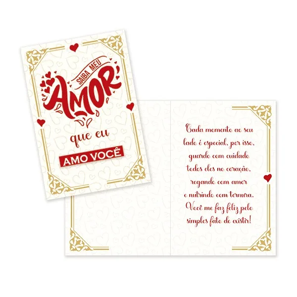 Cartão Pequeno - Saiba meu amor que eu Amo Você