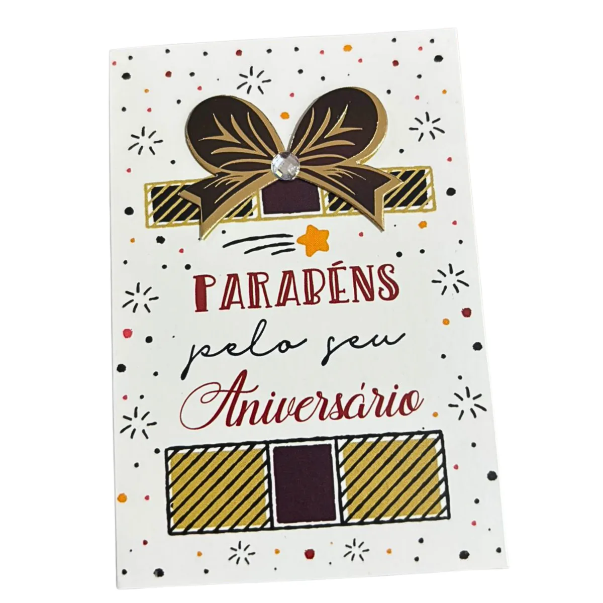 Cartão Pequeno Parabéns pelo seu aniversário Laço