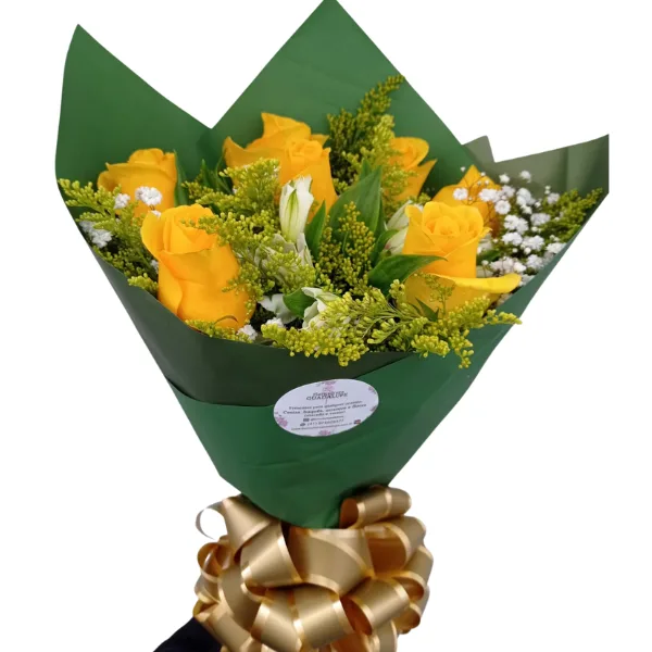 Buquê 8 Rosas Amarelas