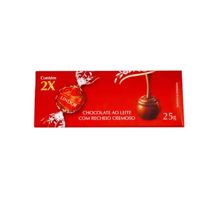Caixa de Bombom Lindt Lindor Chocolate ao Leite Recheado 2un 25g