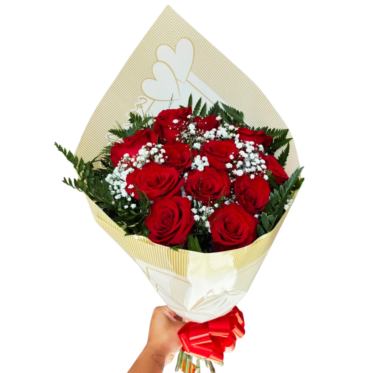 Buquê 12 rosas vermelhas colombianas - Com Amor