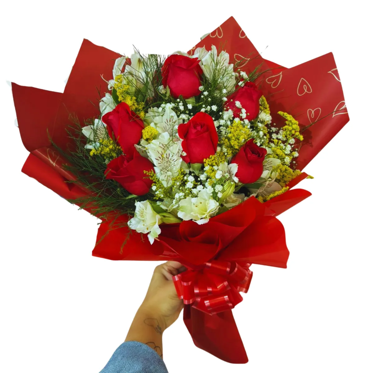 Buquê 6 Rosas Vermelhas