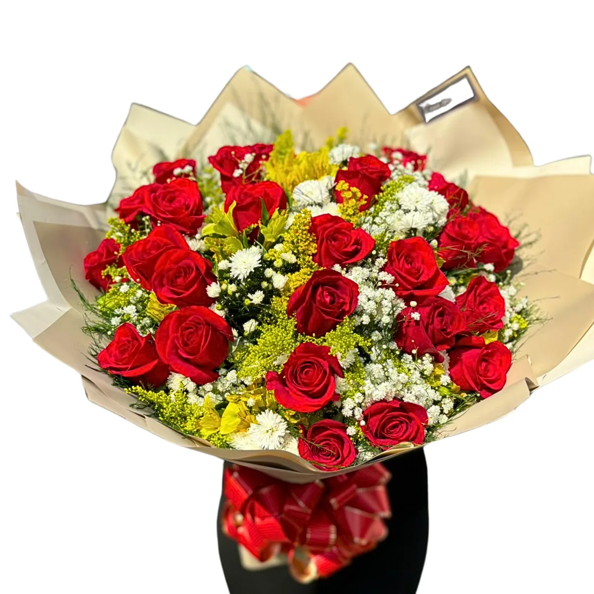 Buquê Luxo com 30 Rosas Vermelhas