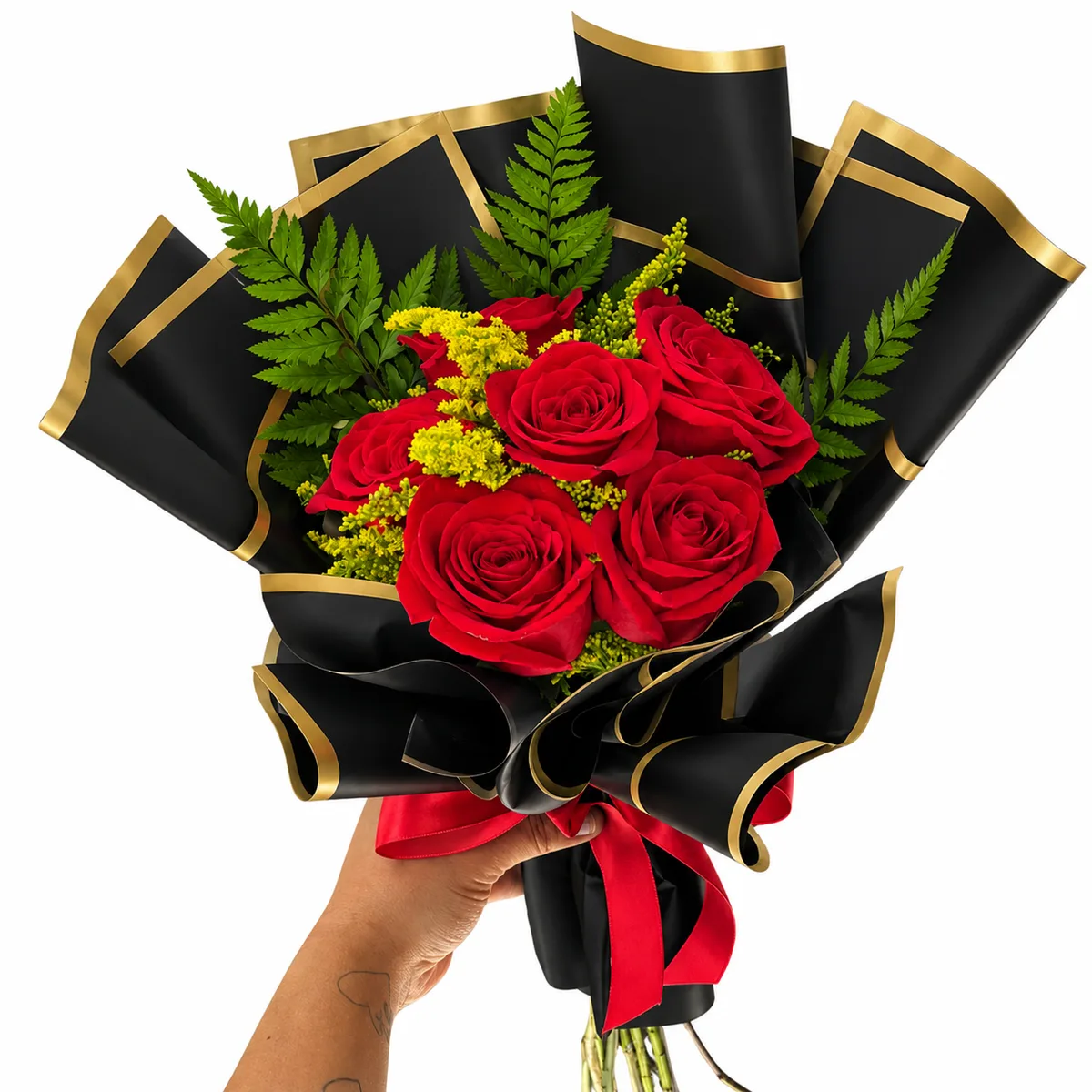 Coleção Love - Buquê 6 rosas vermelhas Colombianas
