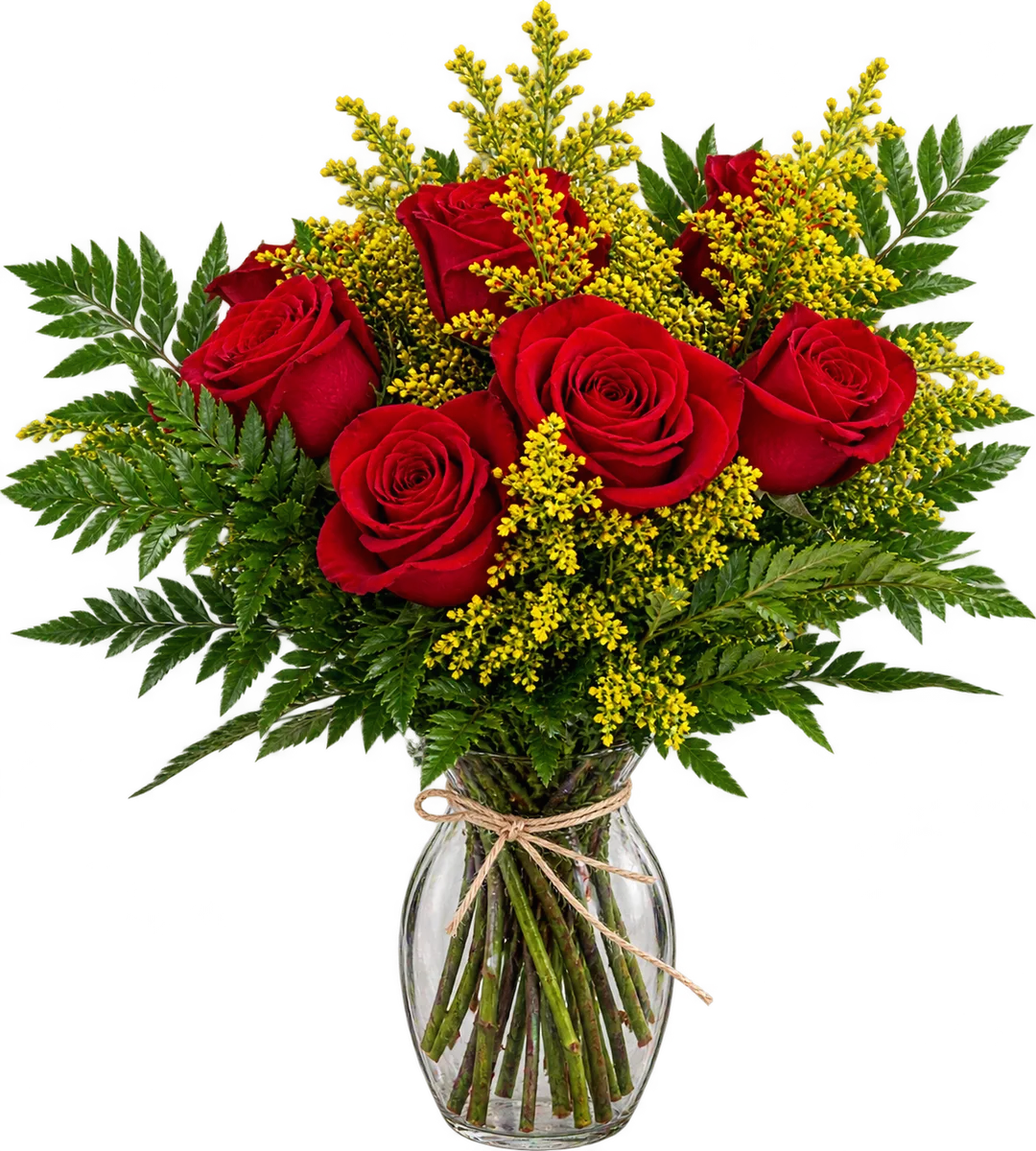 Arranjo de 8 Rosas Vermelhas em Vaso