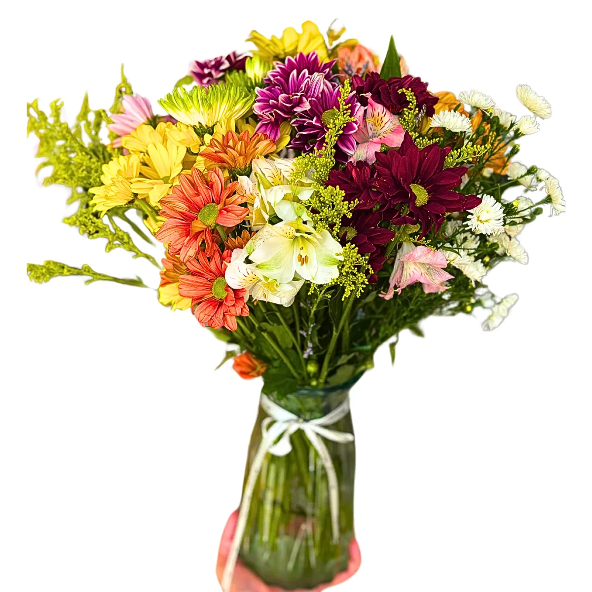 Arranjo de Flores do Campo no Vaso Acrílico